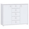 KOMMODE 108,8/85,5/34,8 cm  in Weiss  - Weiss/Alufarben, Design, Holzwerkstoff (108,8/85,5/34,8cm)