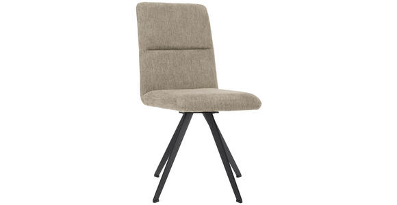 STUHL Webstoff Beige, Schwarz - Beige/Schwarz, Design, Textil/Metall (46/91/61cm) - Novel