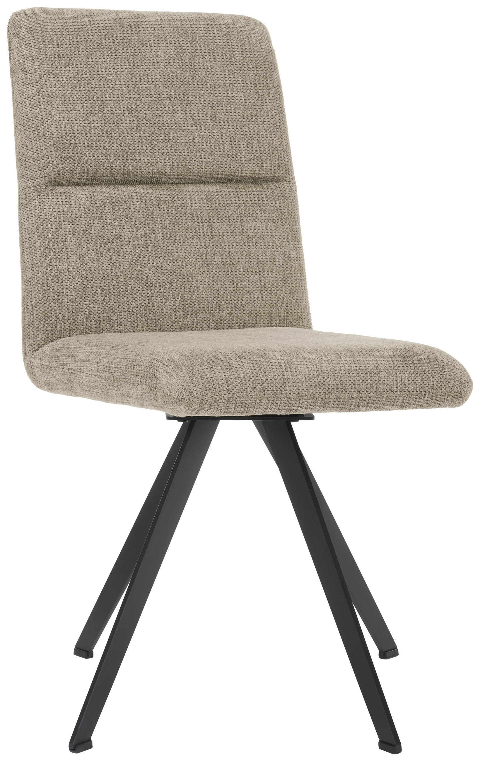 STUHL Webstoff Beige, Schwarz  - Beige/Schwarz, Design, Textil/Metall (46/91/61cm) - Novel