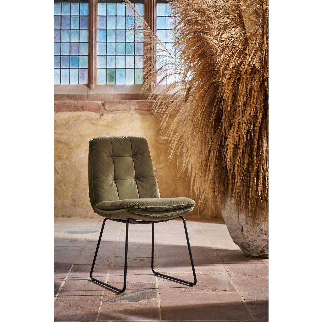 Thumbnail - Johann Jakob Stuhl, Olivgrün, Metall, Textil, Kufe, 48x90x69 cm, Blauer Engel, Goldenes M, Dgm, Oeko-Tex® Standard 100, ...