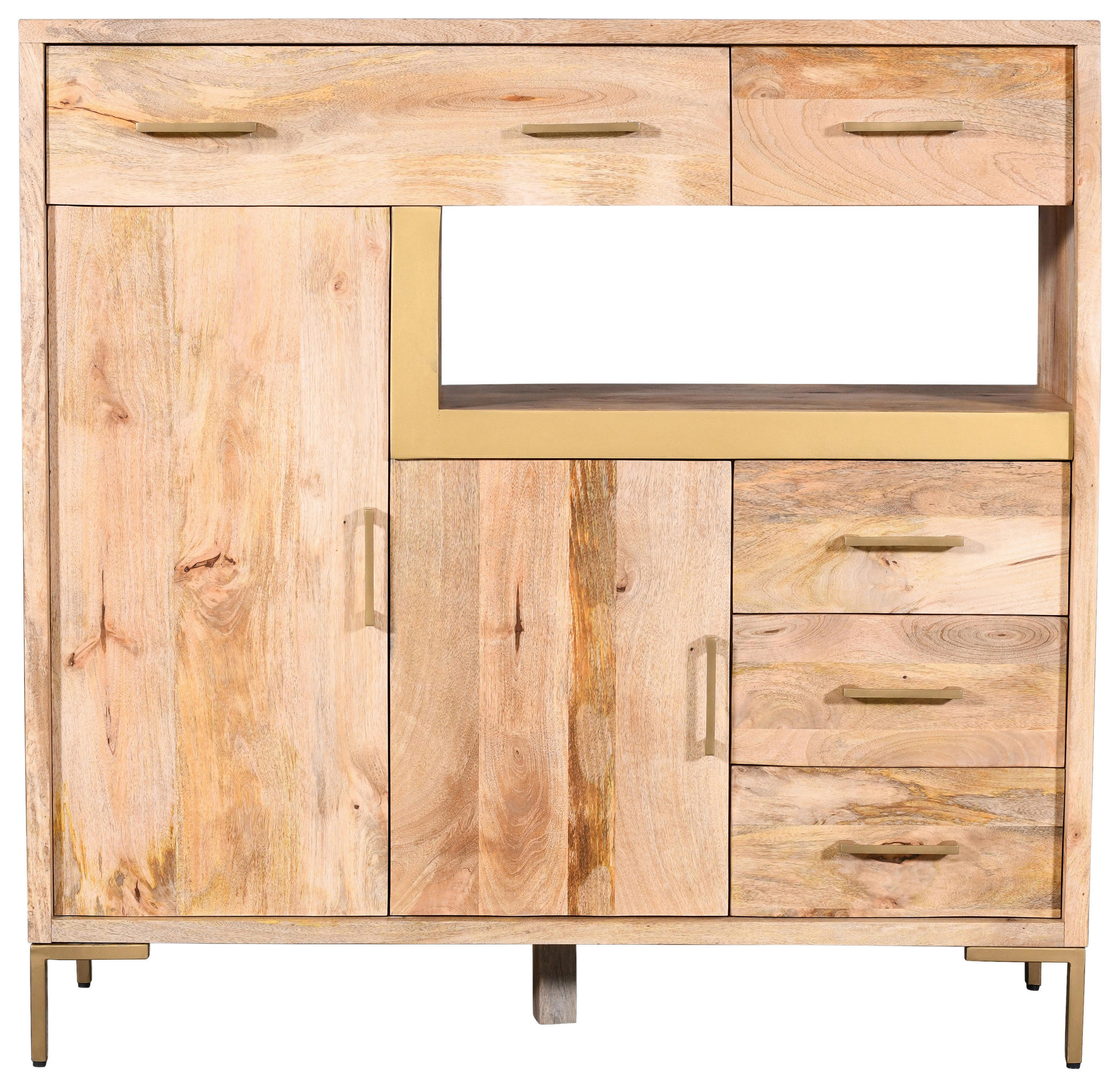 HIGHBOARD Valencia  in 135/132/40 cm  - Natur, Holz/Metall (135/132/40cm) - MID.YOU