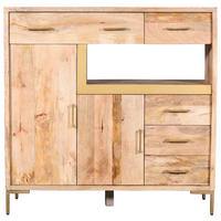 VYSOKÁ KOMODA, mangové dřevo, 135/132/40 cm - Natur, kov/dřevo (135/132/40cm) - MID.YOU