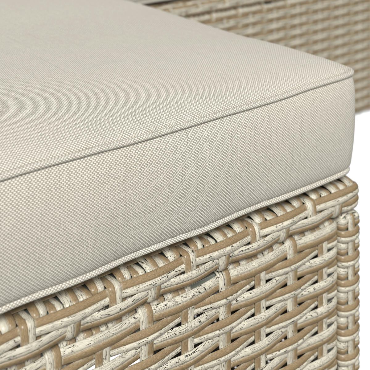 GARTENSET 3-teilig Webstoff Akaziemassiv Stahl 3-teilig  - Beige/Akaziefarben, MODERN, Holz/Kunststoff (118/184cm) - Ambia Garden