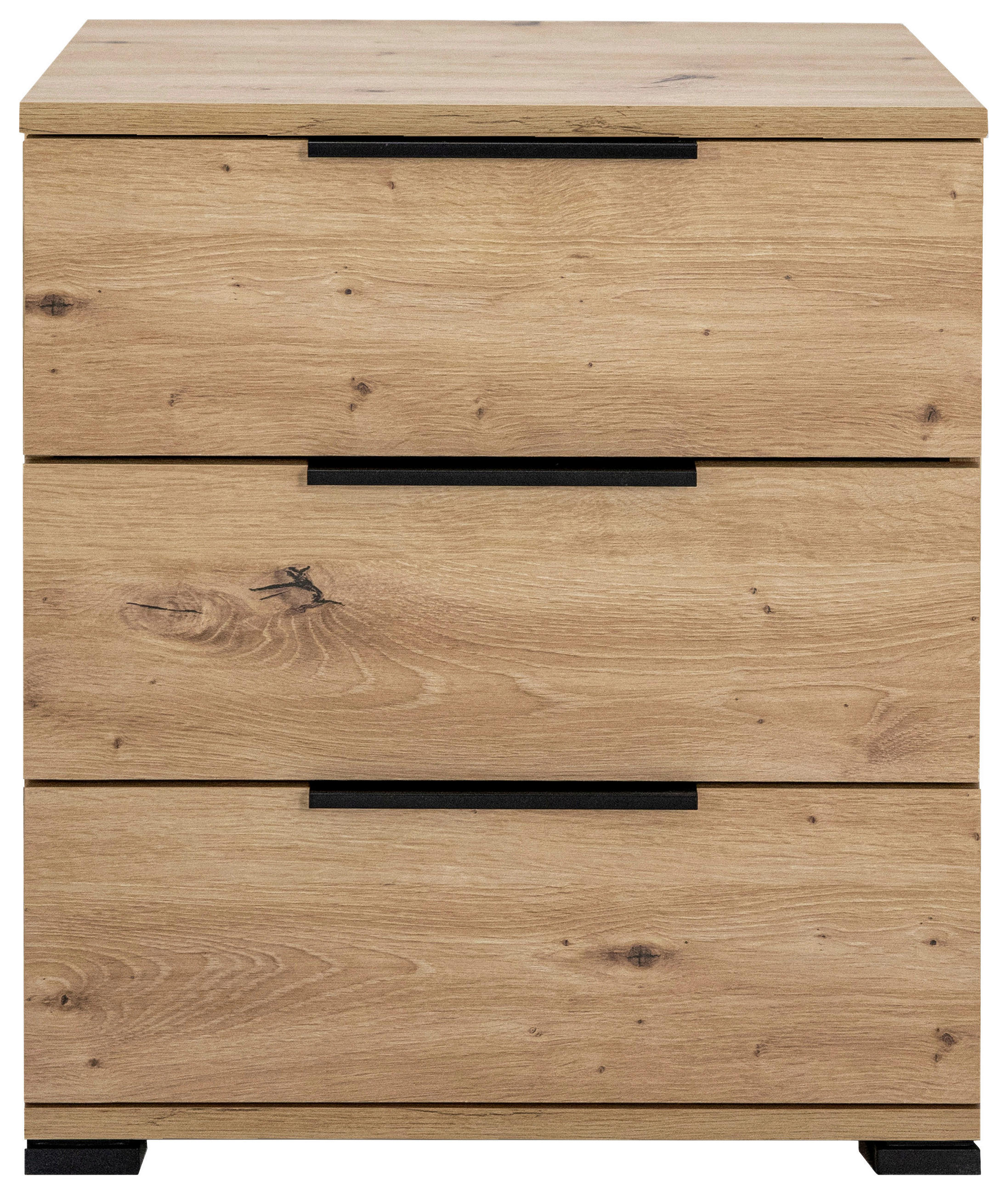 Thumbnail - Boxxx Nachtschrank, Eiche Artisan, Metall, 3 Schubladen, 50x56x38 cm, Schlafzimmer, Nachttische