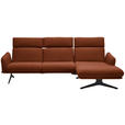 ECKSOFA in Flachgewebe Rostfarben  259/152 cm  - Rostfarben/Schwarz, Design, Textil/Metall (259/152cm) - Dieter Knoll
