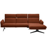 ECKSOFA in Flachgewebe Rostfarben  259/152 cm  - Rostfarben/Schwarz, Design, Textil/Metall (259/152cm) - Dieter Knoll