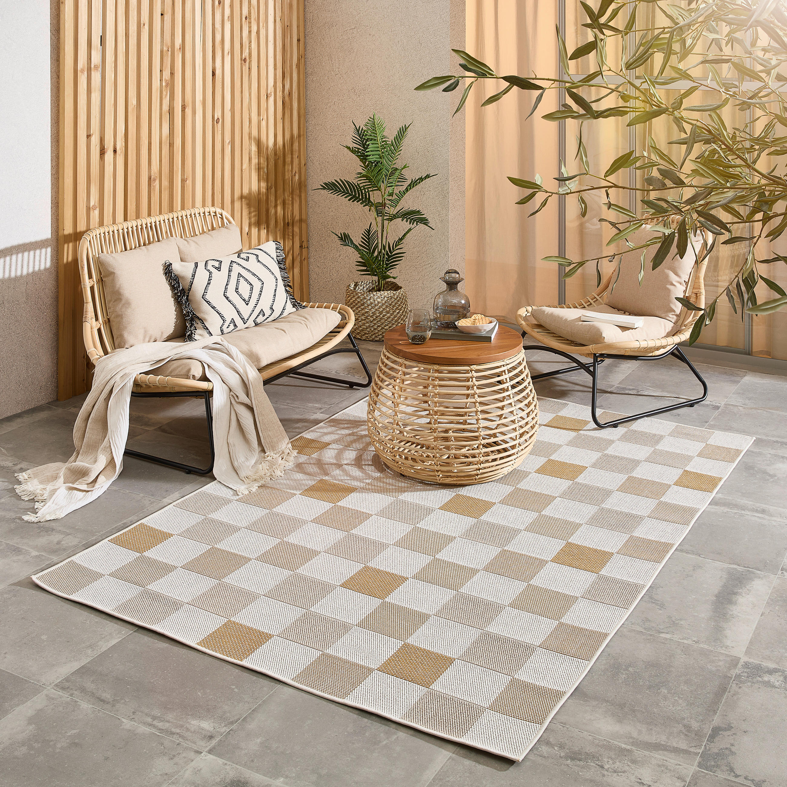 OUTDOORTEPPICH 160/230 cm Gelb, Beige  - Gelb/Beige, Design, Textil (160/230cm) - Novel