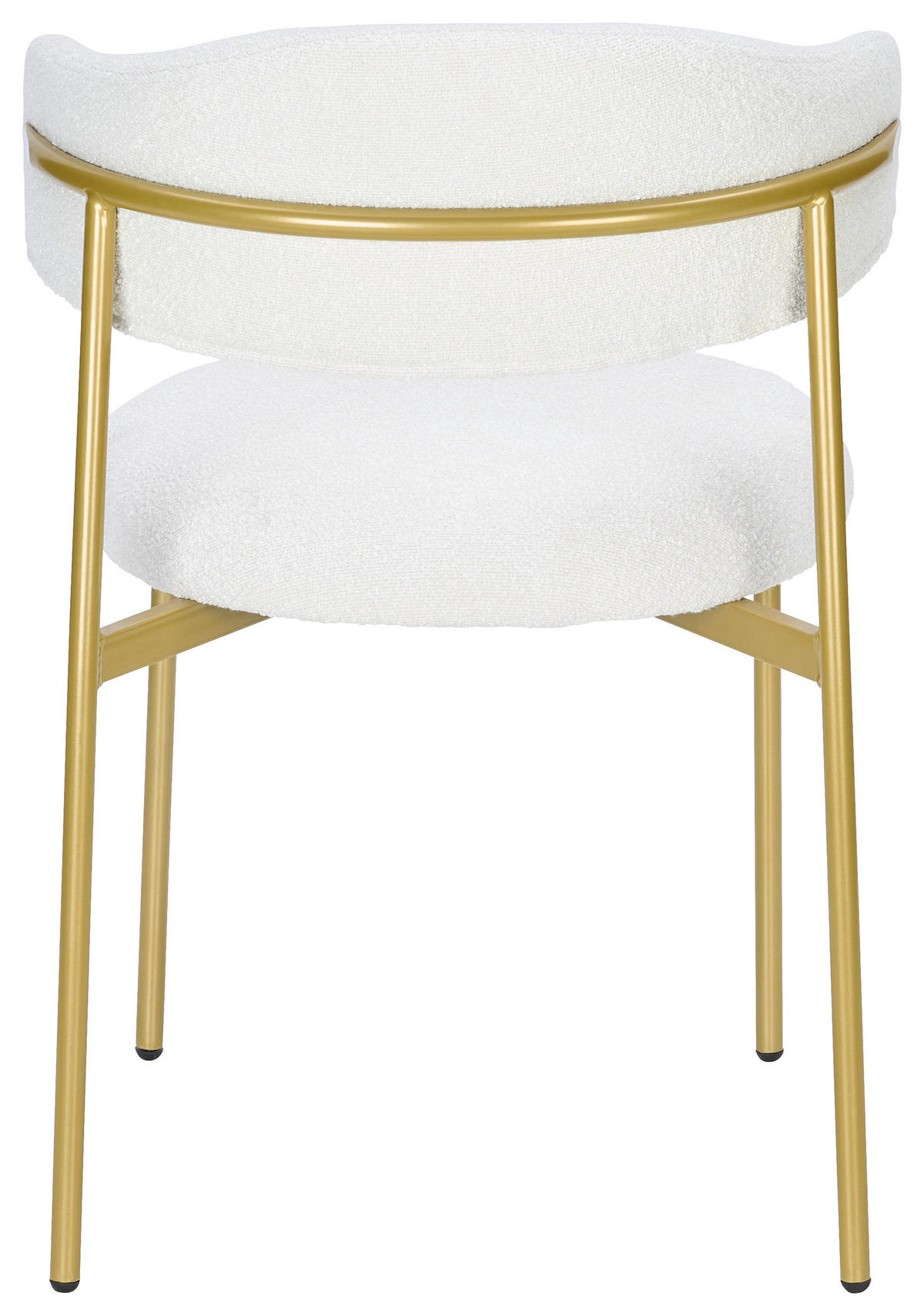 STUHL Bouclé Weiß Pappel Sperrholz  - Goldfarben/Weiß, MODERN, Holz/Textil (55/78/58cm) - Livetastic