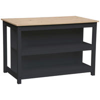 KÜCHENINSEL   in Schwarz, Eiche Artisan  - Schwarz/Eiche Artisan, Lifestyle, Holzwerkstoff (140/90/80cm) - Livetastic