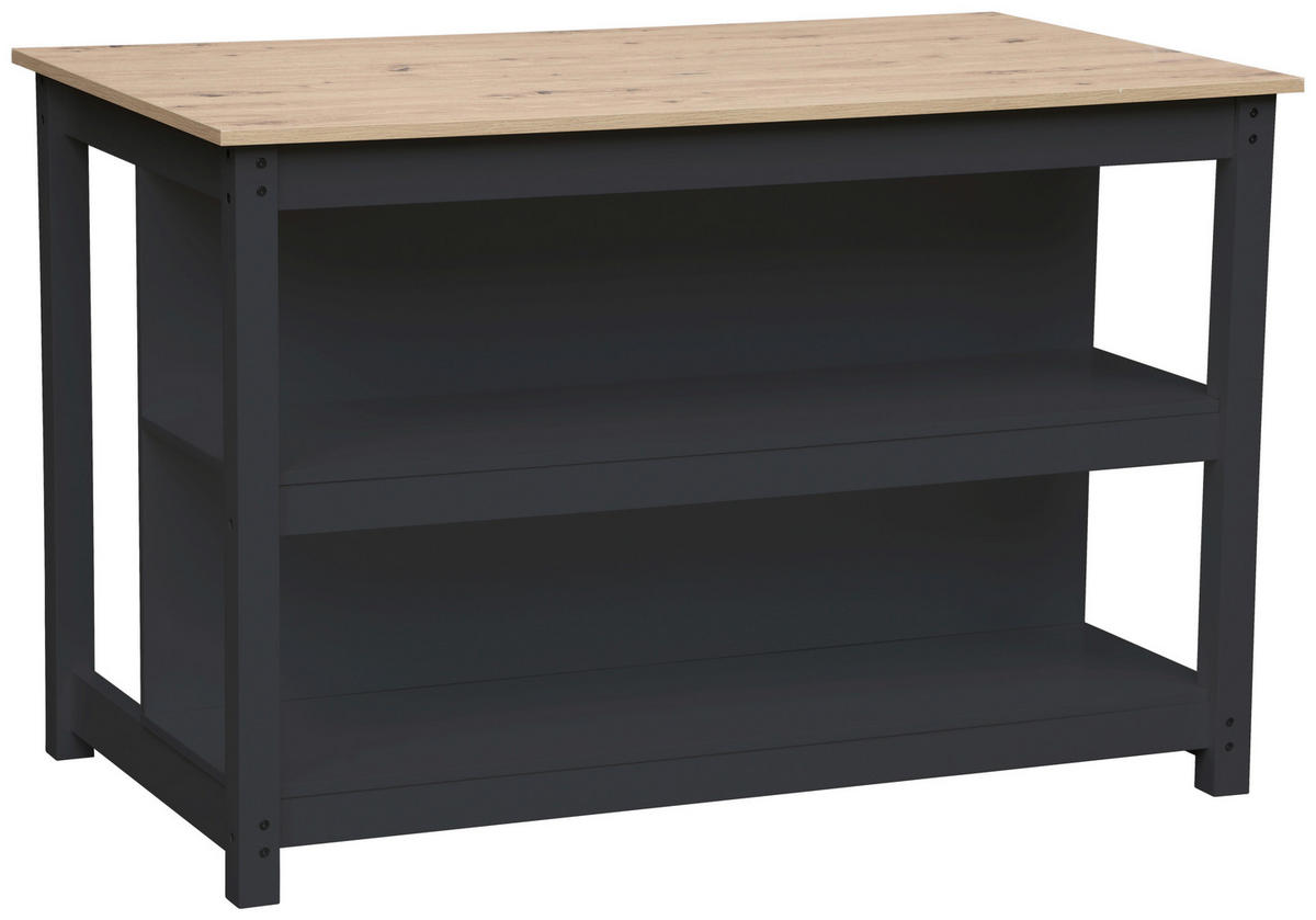 KÜCHENINSEL   in Schwarz, Eiche Artisan  - Schwarz/Eiche Artisan, Lifestyle, Holzwerkstoff (140/90/80cm) - Livetastic