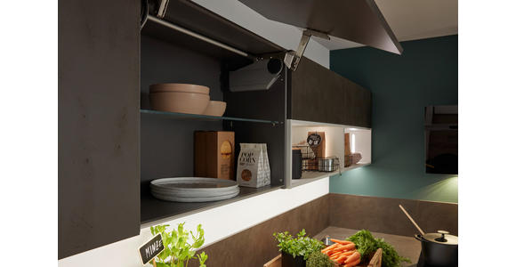 EINBAUKÜCHE - Weiß/Grau, Design, Holzwerkstoff/Stein - Dieter Knoll