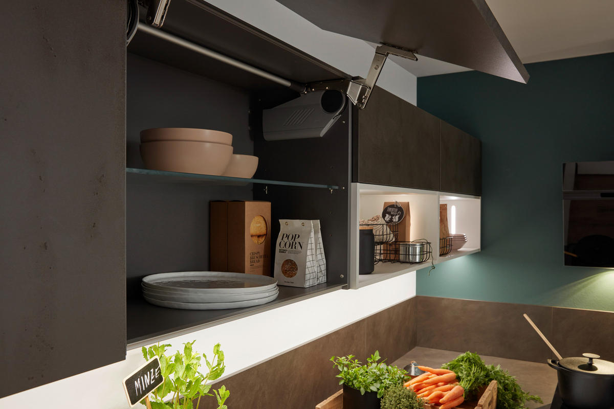 KUCHYNĚ NA MÍRU DK613 - šedá/bílá, Design, kompozitní dřevo/kámen - Dieter Knoll