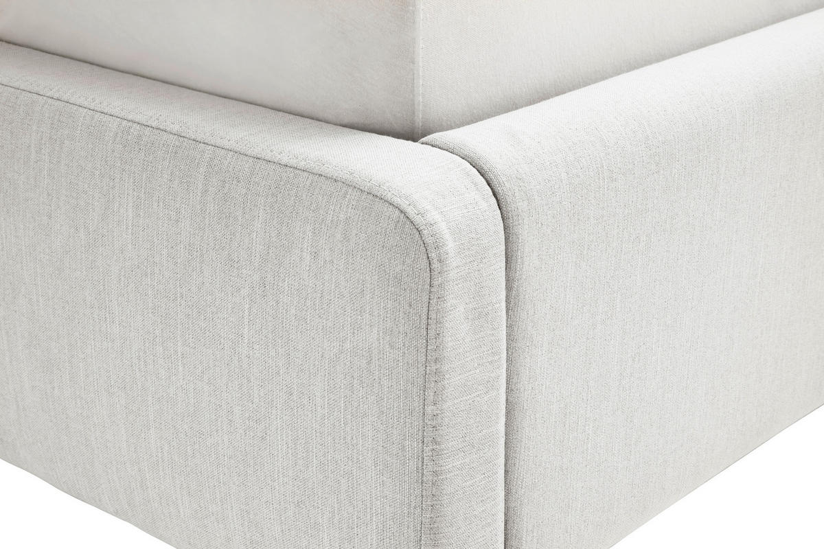 POLSTERBETT 160/200 cm  in Hellgrau  - Eichefarben/Birkefarben, Konventionell, Holz/Textil (160/200cm) - Boxxx