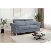 3-SITZER-SOFA ARNGAST E Echtleder Graublau  - Chromfarben/Graublau, Basics, Leder/Metall (186/84/93cm) - Sit & More