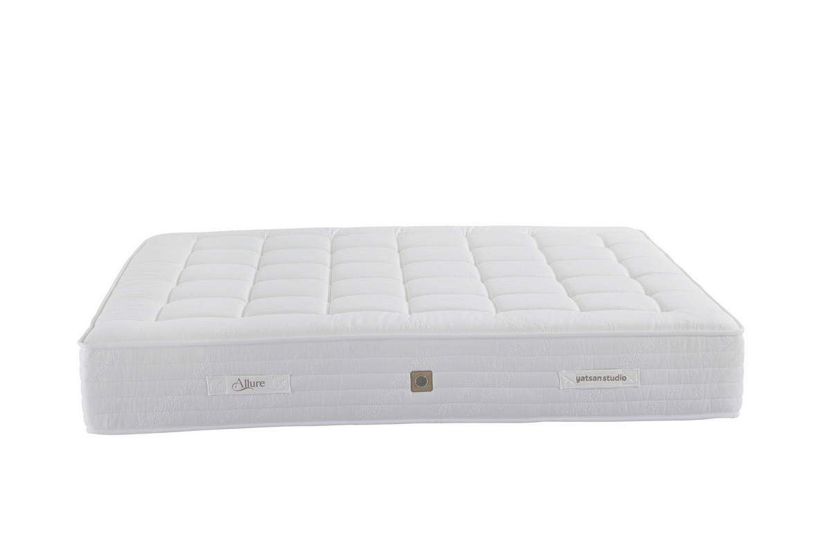 BOXSPRINGMATRATZE ALLURE SICILIA H4, 90/200 cm, Höhe ca.: 31 cm,  - Creme, Basics, Textil (90/200cm)