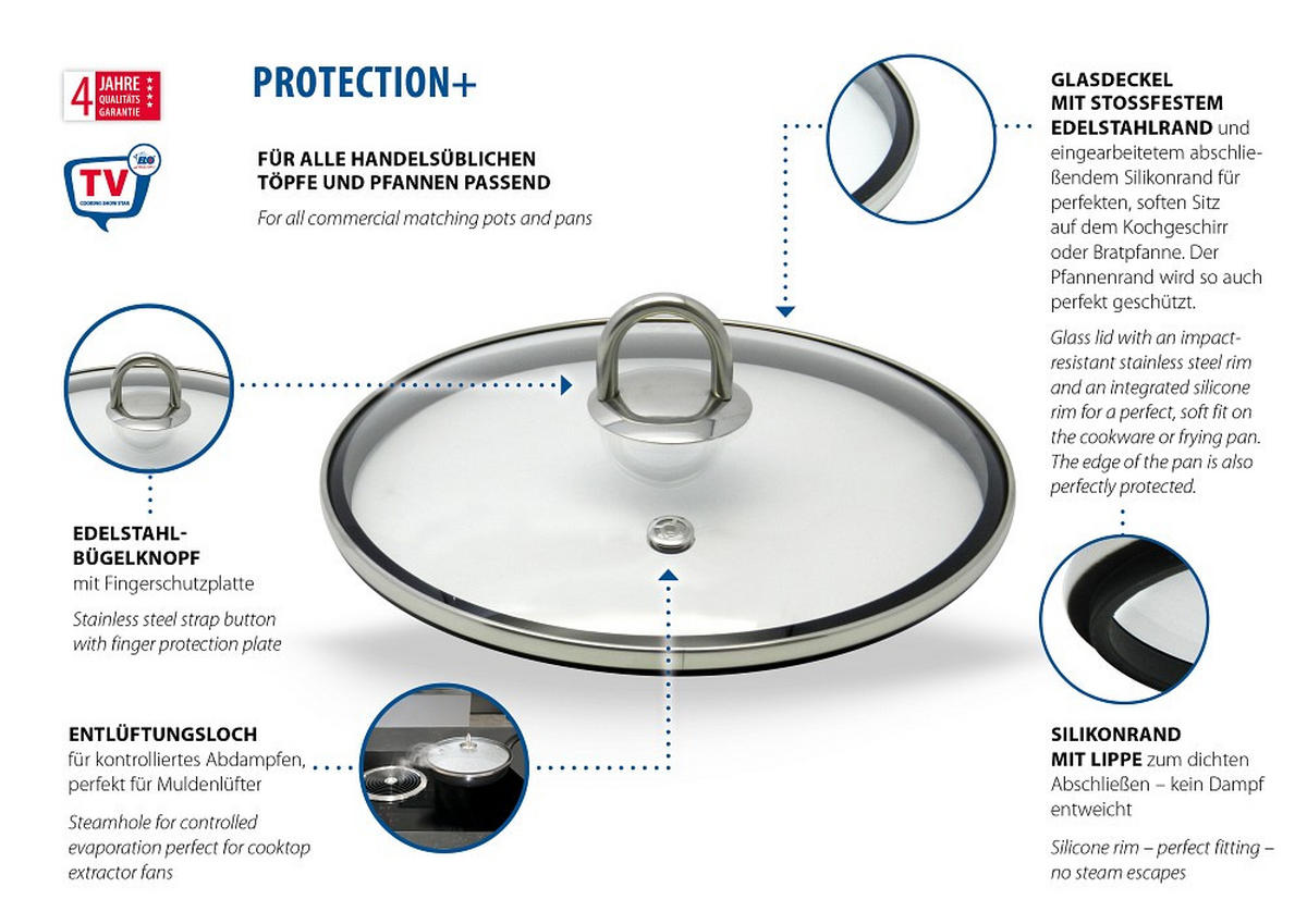 TOPFDECKEL   - Basics, Glas (31/12/25cm) - ELO