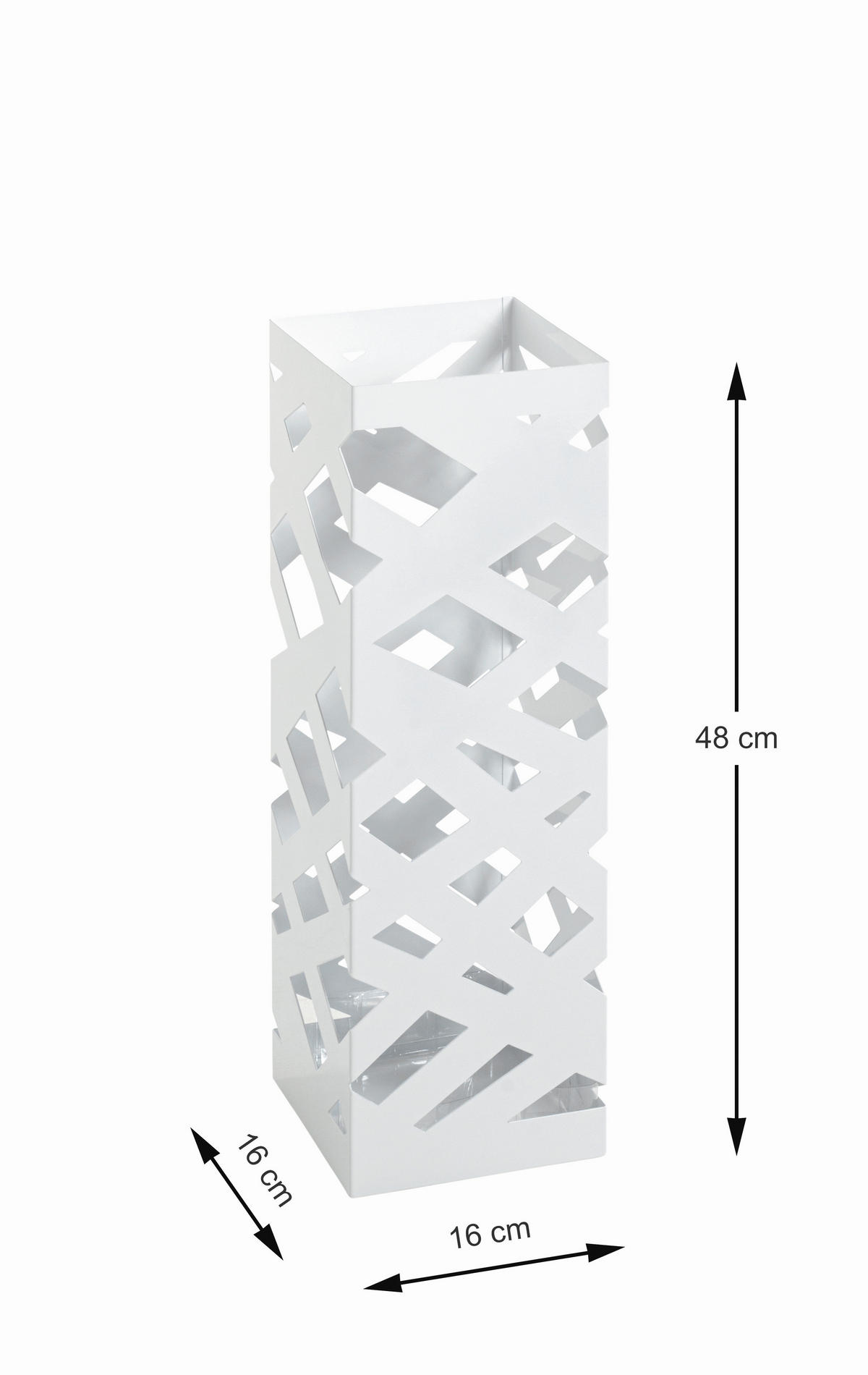 STOJAN NA DÁŽDNIKY, biela - biela, Design, kov (16/48/16cm)