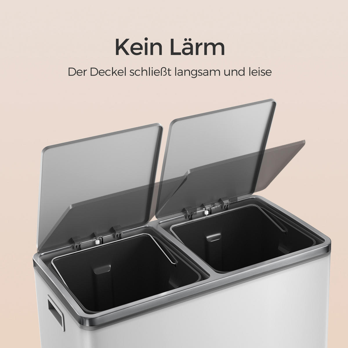 KOŠ NA ODPADKY  60 l - bílá/černá, Basics, kov/plast (58,5/65/32cm)