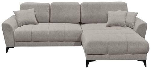 ECKSOFA in Webstoff Sandfarben  - Sandfarben/Schwarz, KONVENTIONELL, Kunststoff/Textil (281/189cm) - Carryhome