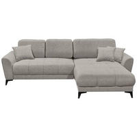 ECKSOFA in Webstoff Sandfarben  - Sandfarben/Schwarz, Konventionell, Kunststoff/Textil (281/189cm) - Carryhome