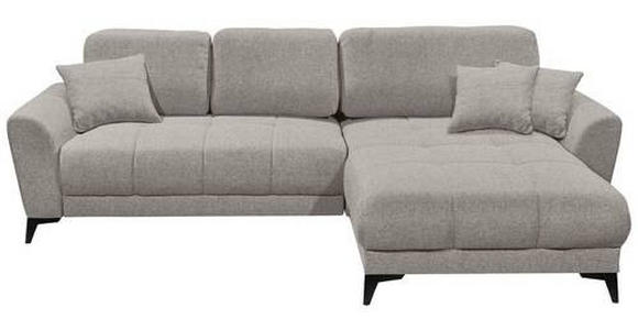 ECKSOFA in Webstoff Sandfarben  - Sandfarben/Schwarz, KONVENTIONELL, Kunststoff/Textil (281/189cm) - Carryhome