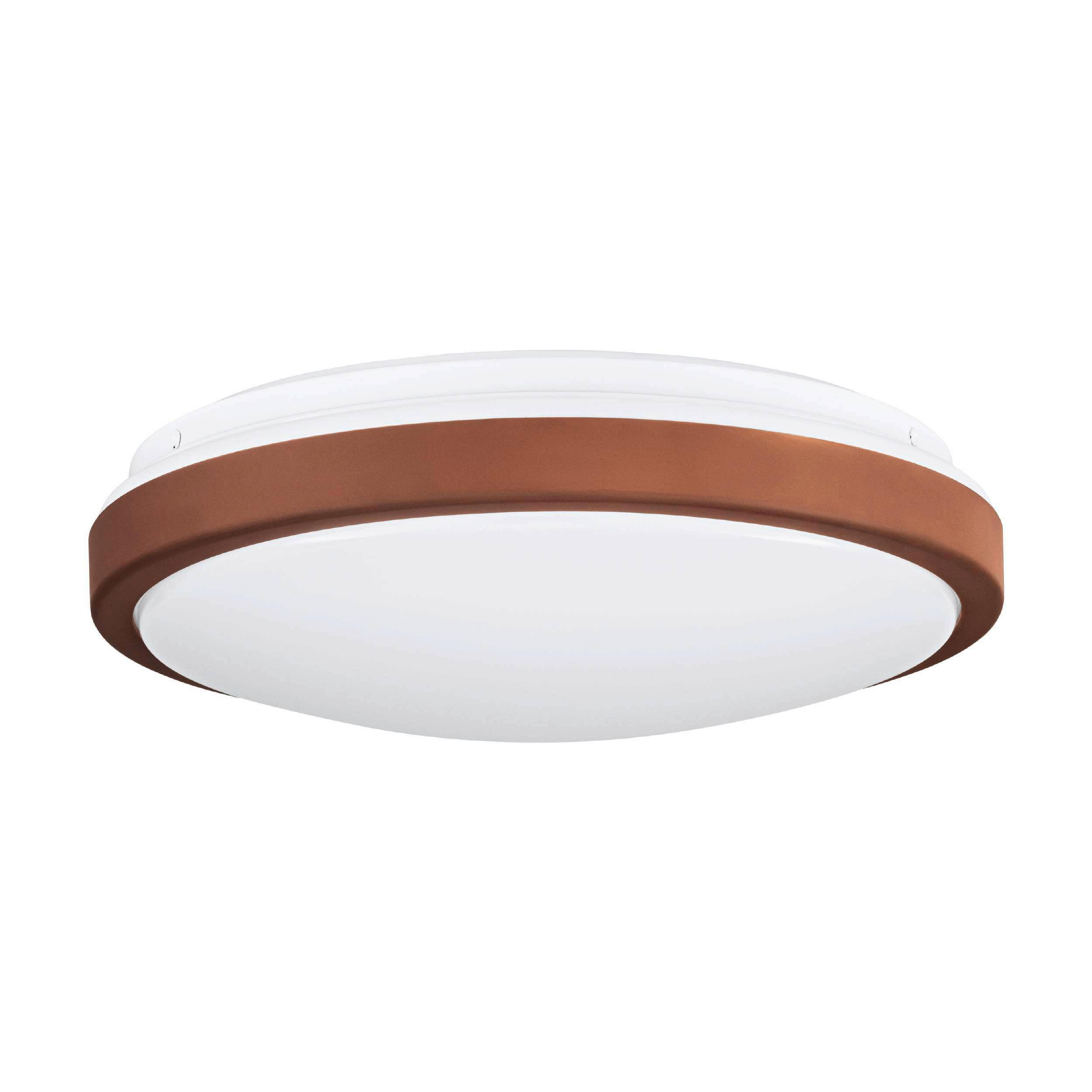 DECKENLEUCHTE  24,5/9 cm    - Weiss/Mokka, Basics, Kunststoff/Metall (24,5/9cm) - Eglo
