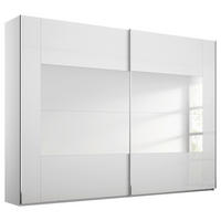 SCHWEBETÜRENSCHRANK 316/223/68 cm,  in Weiß, 2 Tür(en)  - Chromfarben/Weiß, Design, Glas/Holzwerkstoff (316/223/68cm) - Xora