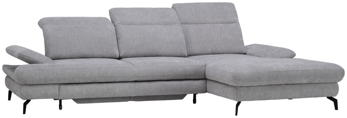 HÖRNSOFFA i velour ljusgrå  - ljusgrå/svart, Design, metall/textil (288/184cm) - Best Price