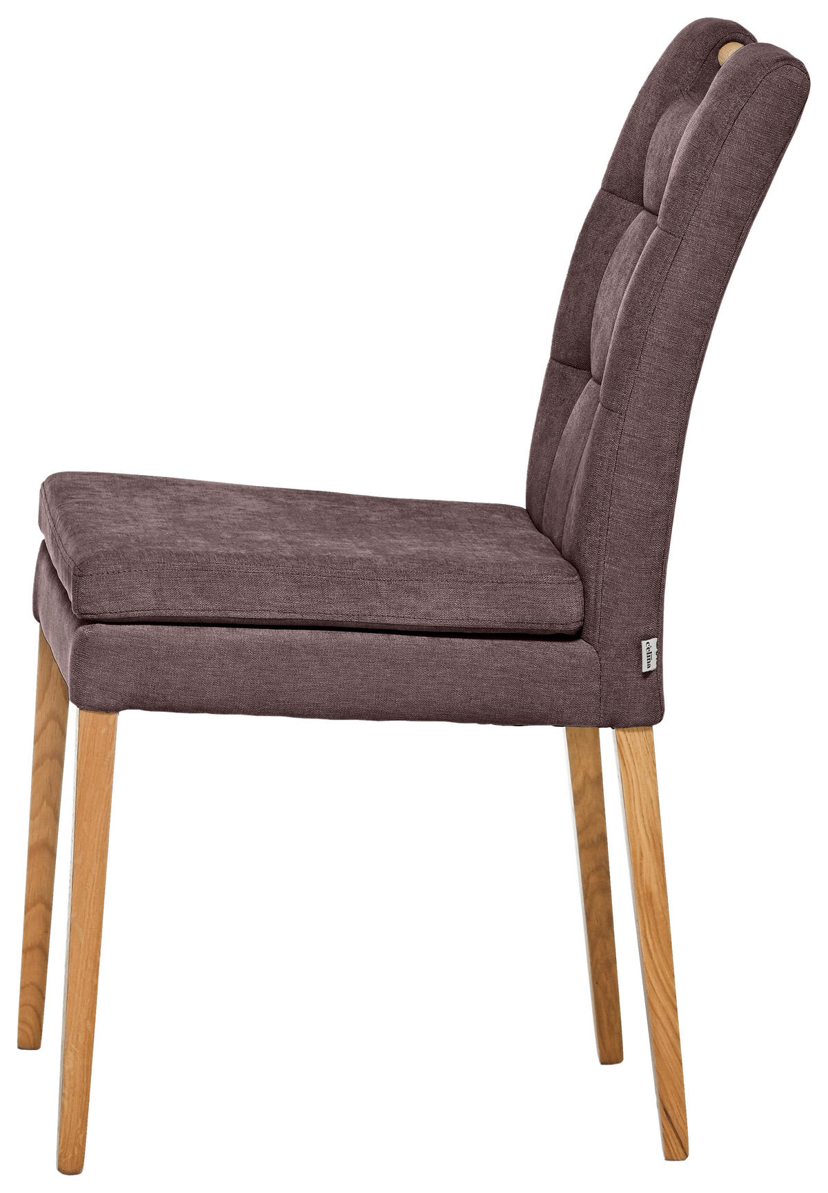 STUHL Webstoff Eichefarben, Weinrot Eiche massiv  - Eichefarben/Weinrot, KONVENTIONELL, Holz/Textil (47/91,5/59cm) - Celina Home