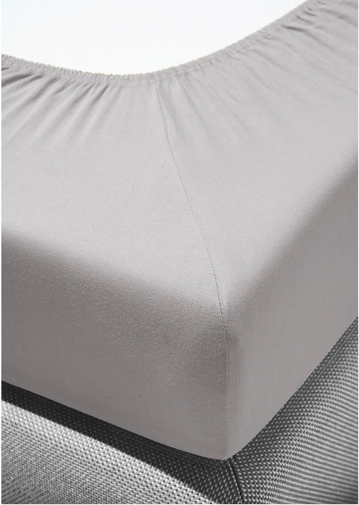SPANNBETTTUCH Biber  - Silberfarben, KONVENTIONELL, Textil (190/200cm) - Bierbaum