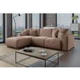 ECKSOFA in Lederlook Taupe  - Taupe/Chromfarben, KONVENTIONELL, Kunststoff/Textil (195/293cm) - Carryhome