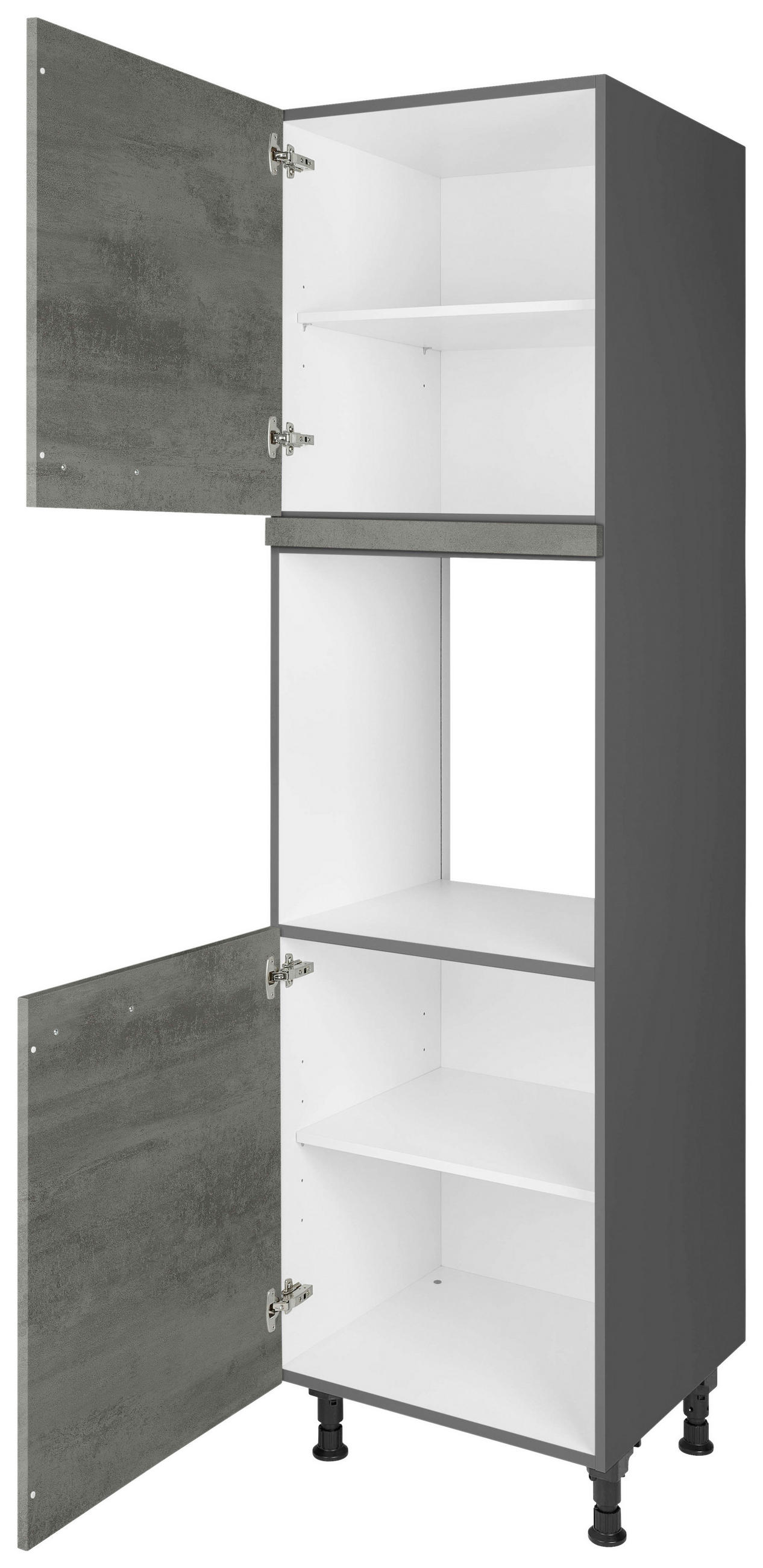 GERÄTEUMBAUSCHRANK 60/216,6/58 cm  in Schieferfarben  - Schieferfarben/Edelstahlfarben, MODERN, Holzwerkstoff/Metall (60/216,6/58cm) - Nobilia