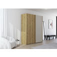 SCHWEBETÜRENSCHRANK 180/223/68 cm 2-türig Eichefarben, Champagner  - Champagner/Eichefarben, Design, Glas/Holz (180/223/68cm) - Novel
