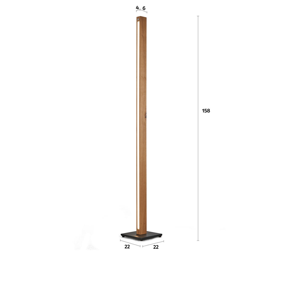 LED-STEHLEUCHTE Lucy 155/20/20 cm  - Eichefarben, Basics, Holz (155/20/20cm) - Ambiente