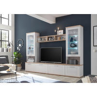 DNEVNI REGAL,  bela  - srebrne barve/bela, Konvencionalno, umetna masa/steklo (277/191/35/43cm) - Ti'me