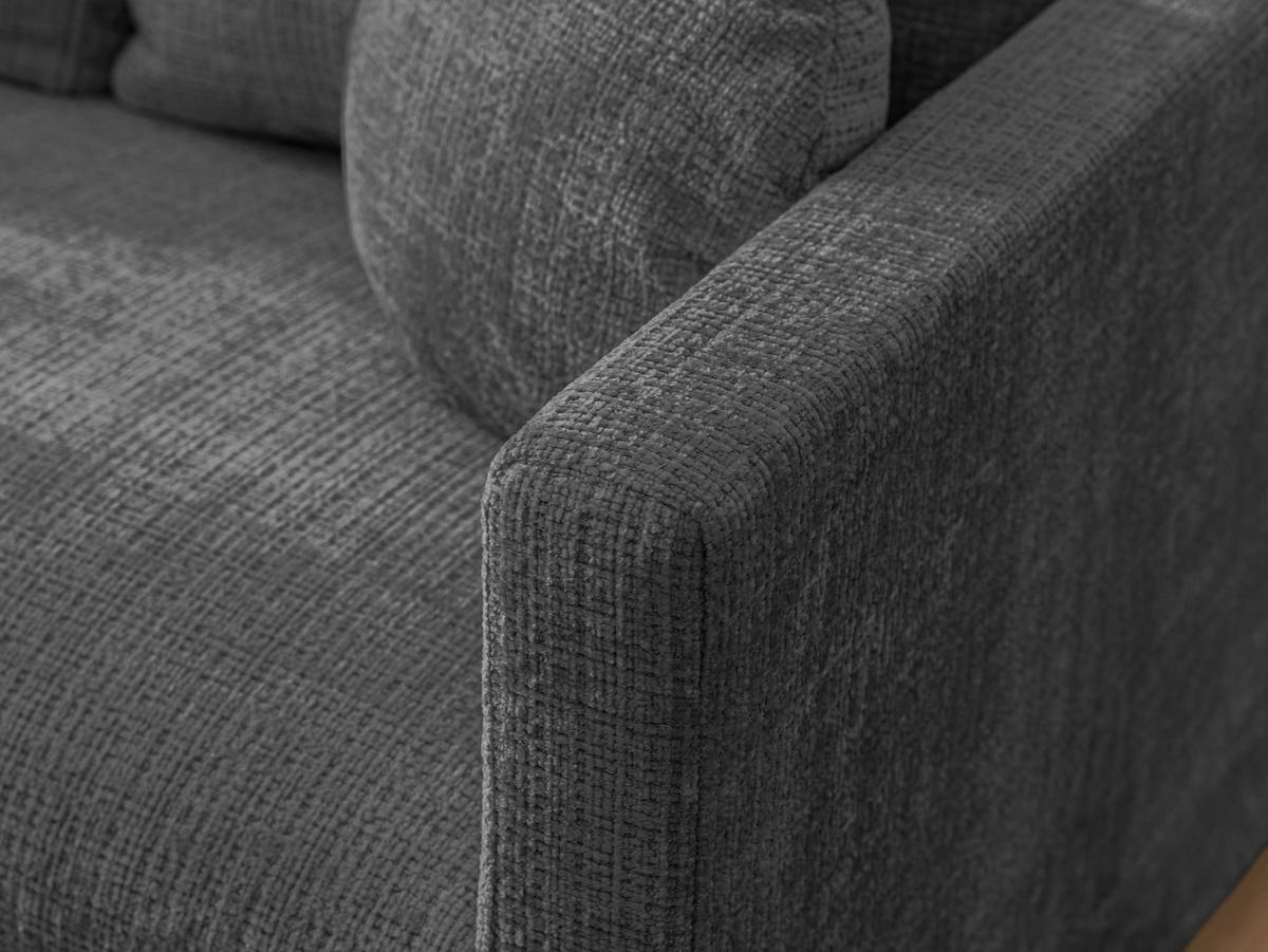2-SITZER-SOFA PAPHOS in Chenille Dunkelgrau  - Dunkelgrau/Schwarz, Design, Kunststoff/Textil (140/89/95cm) - P & B