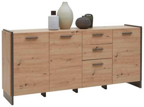 SIDEBOARD 187/86/41 cm  in Eiche Artisan  - Eiche Artisan/Grau, Design, Holzwerkstoff/Kunststoff (187/86/41cm) - Hom`in