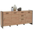 SIDEBOARD 187/86/41 cm  in Eiche Artisan  - Eiche Artisan/Grau, Design, Holzwerkstoff/Kunststoff (187/86/41cm) - Hom`in