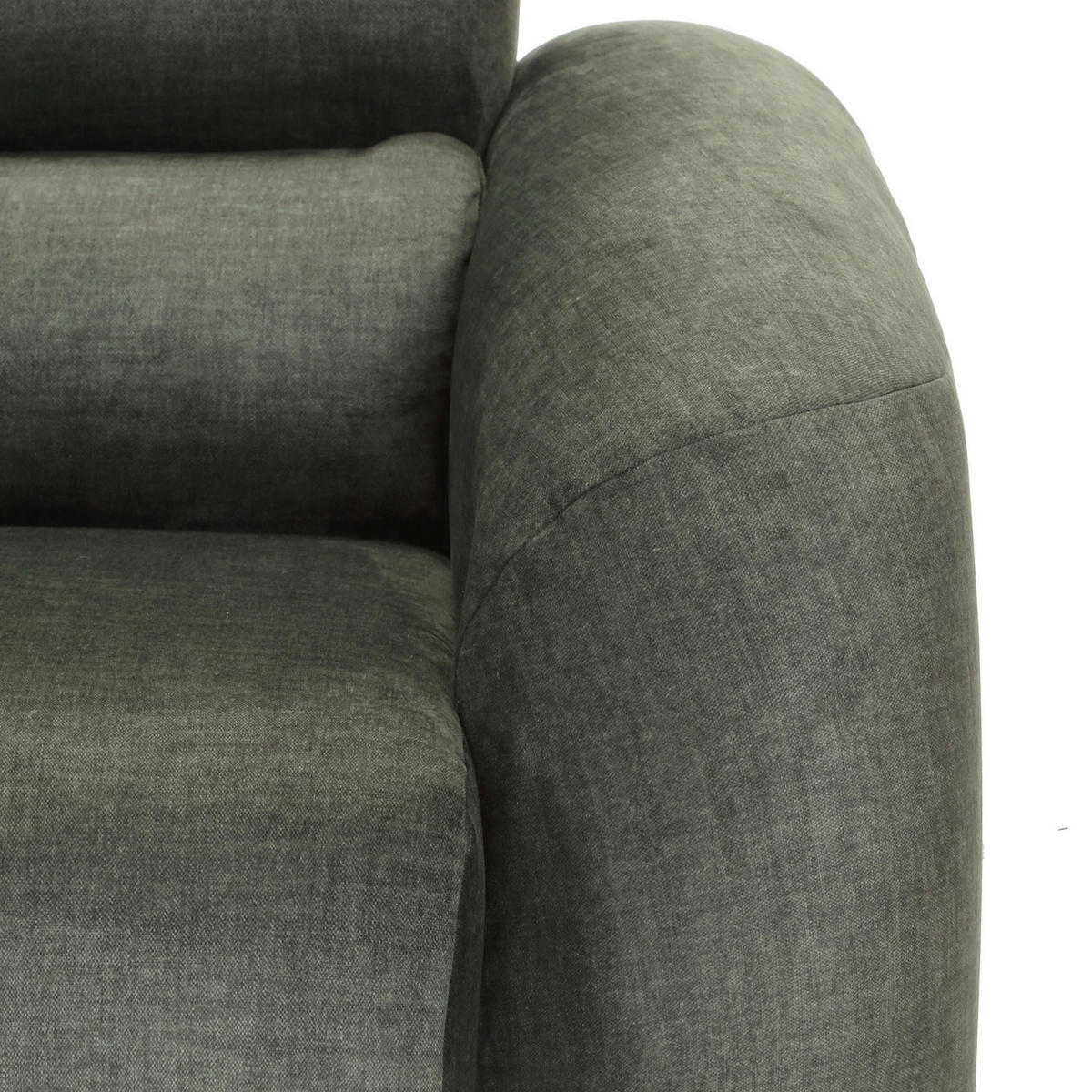 ECKSOFA Aruna Waldgrün Flachgewebe Rücken echt, Relaxfunktion, Sitztiefenverstellung  - Waldgrün/Schwarz, Design, Kunststoff/Textil (165/245cm) - Lomoco