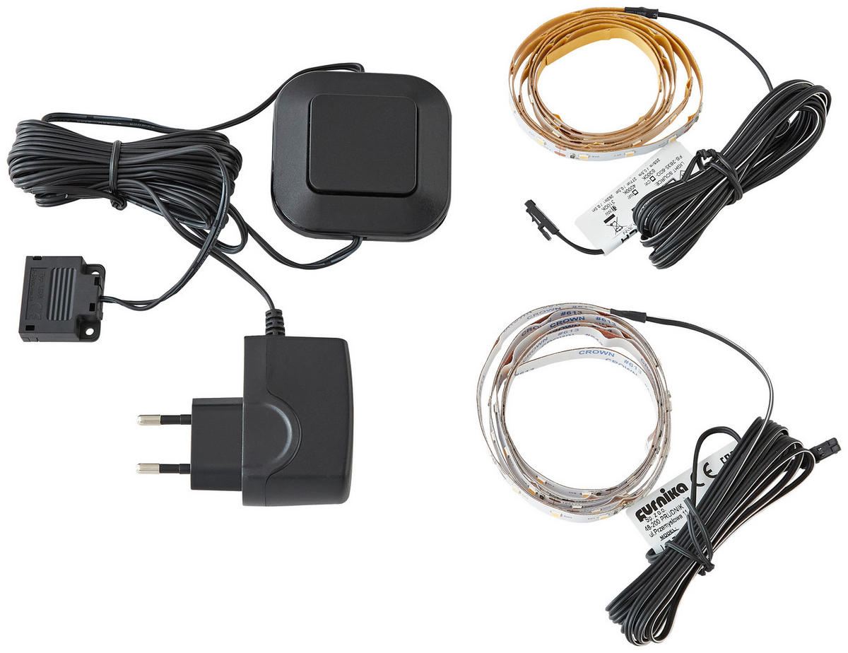 OSVĚTLENÍ POLIC - bílá/černá, plast - Voleo