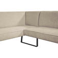 ECKBANK 233/189 cm Webstoff Schwarz, Cappuccino   - Schwarz/Cappuccino, Design, Textil/Metall (233/189cm) - Novel