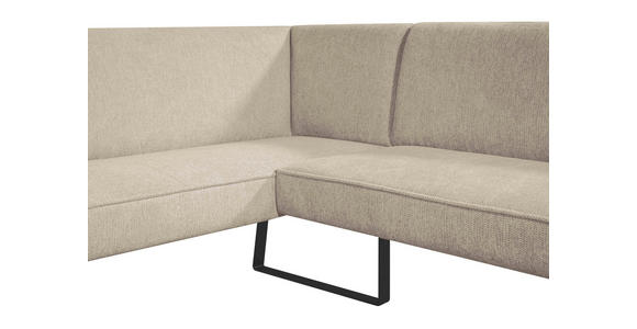 ECKBANK 233/189 cm Webstoff Schwarz, Cappuccino - Schwarz/Cappuccino, Design, Textil/Metall (233/189cm) - Novel
