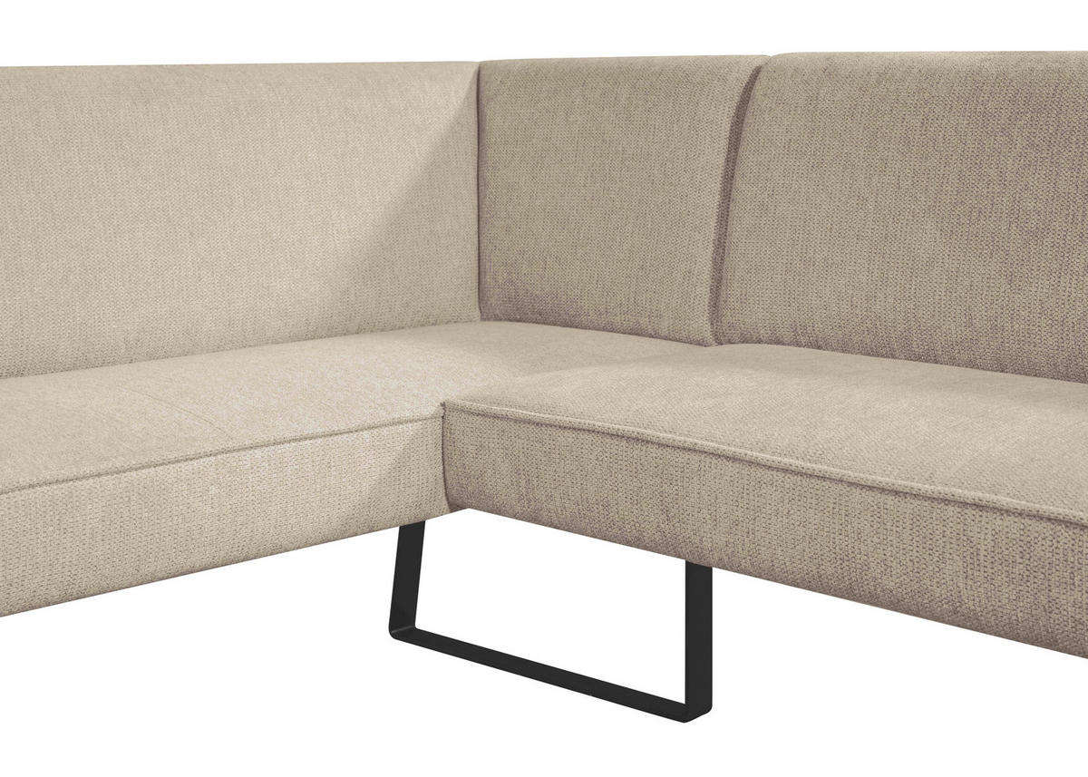 ECKBANK 233/189 cm Webstoff Schwarz, Cappuccino   - Schwarz/Cappuccino, Design, Textil/Metall (233/189cm) - Novel