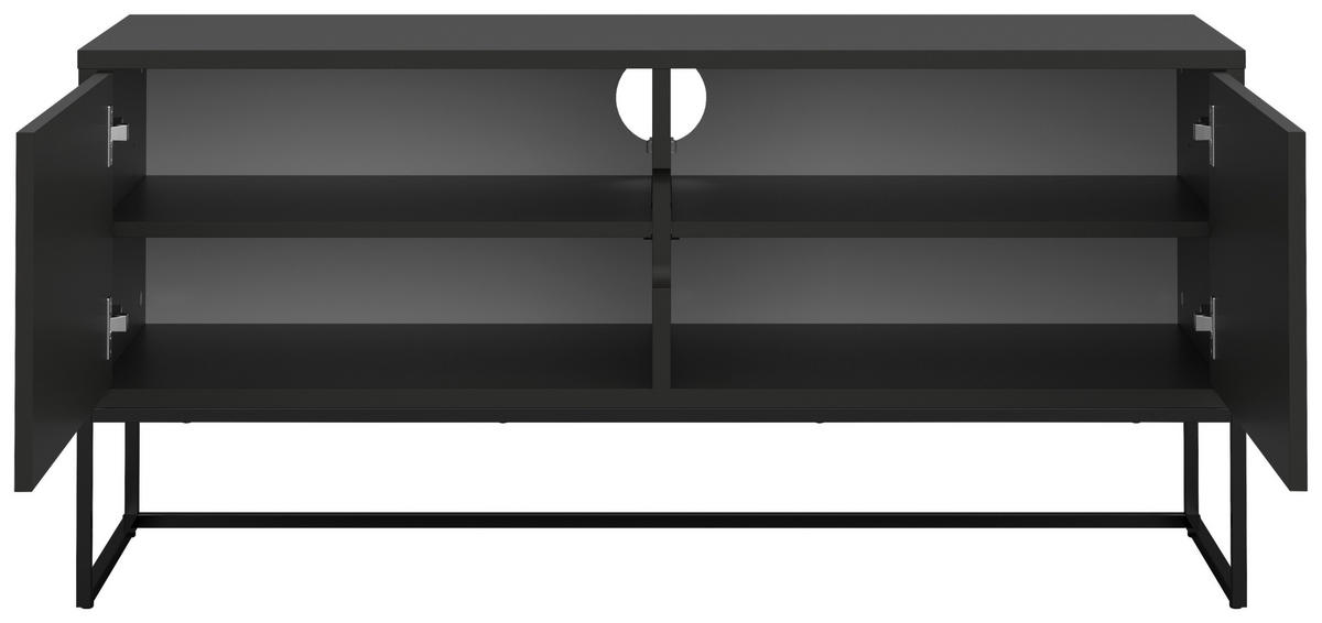 LOWBOARD Lipp  in 118/57/43 cm  - Schwarz, Design, Holzwerkstoff/Metall (118/57/43cm)
