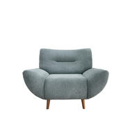 SESSEL Chenille Blau    - Wildeiche/Blau, MODERN, Holz/Textil (111/81/90cm) - P & B