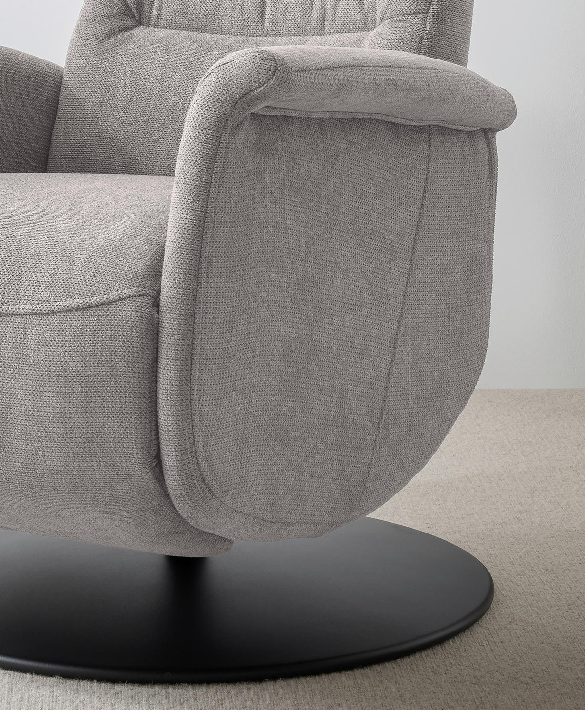 RELAXSESSEL in Textil Grau  - Schwarz/Grau, MODERN, Textil/Metall (72/118/85-165cm) - Livetastic