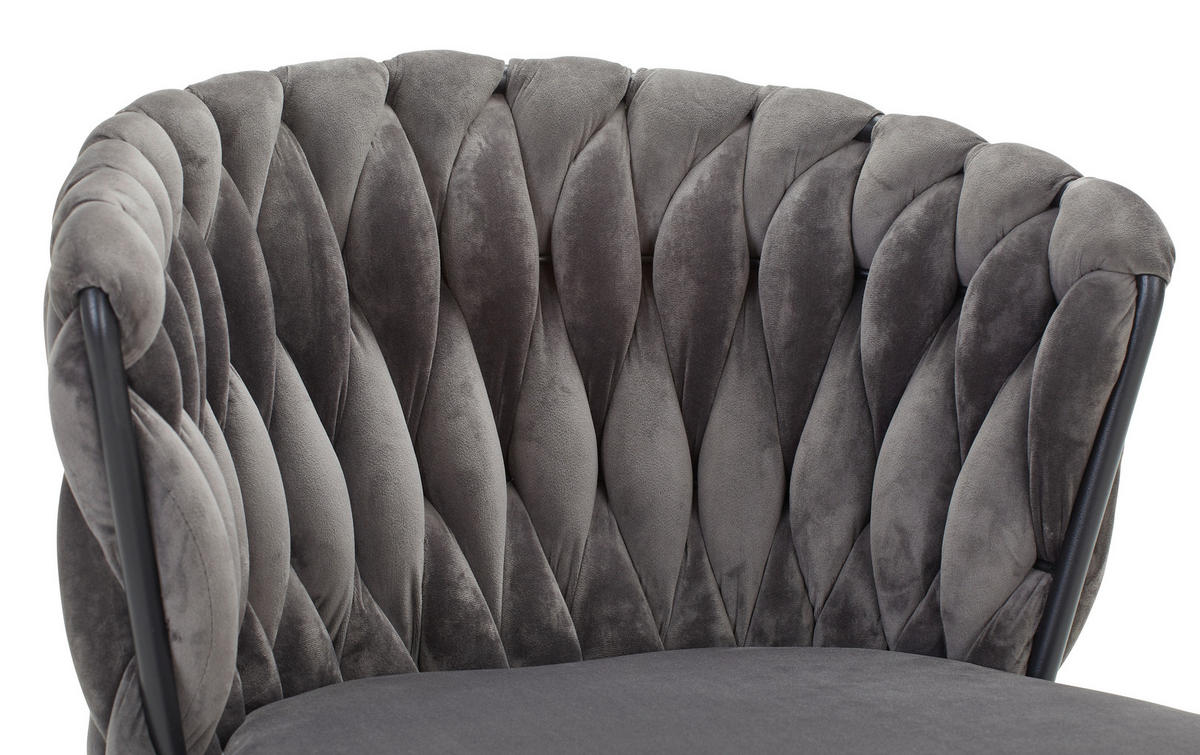 SCAUN in metal, textil gri  - negru/gri, Modern, metal/textil (63/58/78cm) - Livetastic