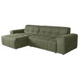 ECKSOFA Dunkelgrün Webstoff Rücken echt  - Dunkelgrün/Schwarz, KONVENTIONELL, Kunststoff/Textil (295/157cm) - Carryhome