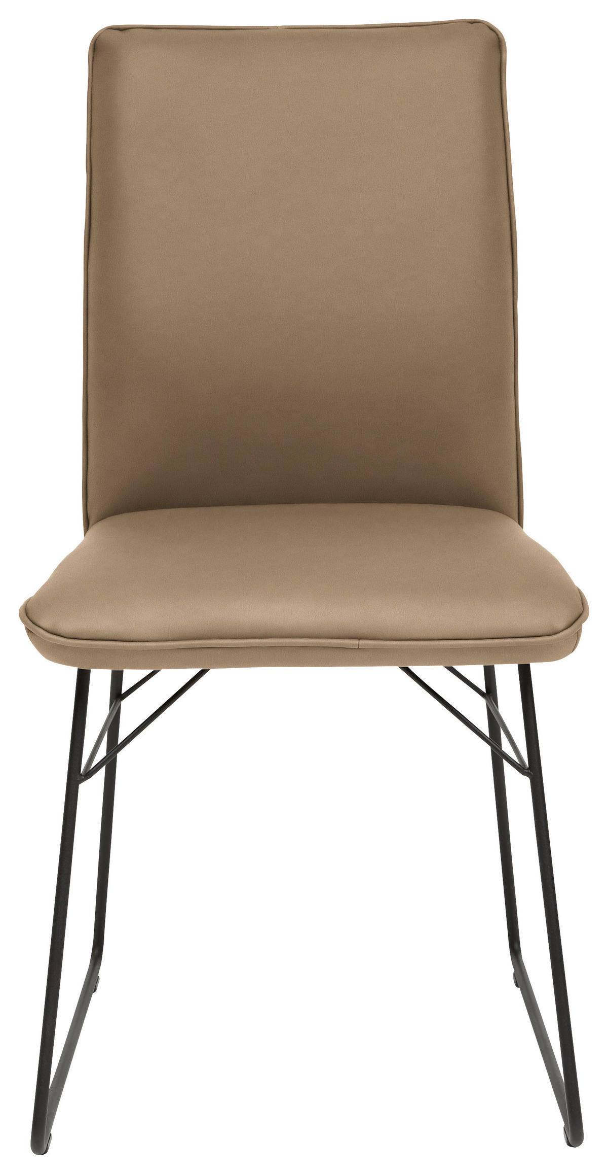 STUHL  in Stahl Mikrofaser Metall, Textil  - Sandfarben/Schwarz, Design, Textil/Metall (46/91/60cm) - Dieter Knoll