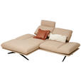 ECKSOFA  in Flachgewebe Beige  155/234 cm  - Beige/Schwarz, Design, Textil/Metall (155/234cm) - Dieter Knoll